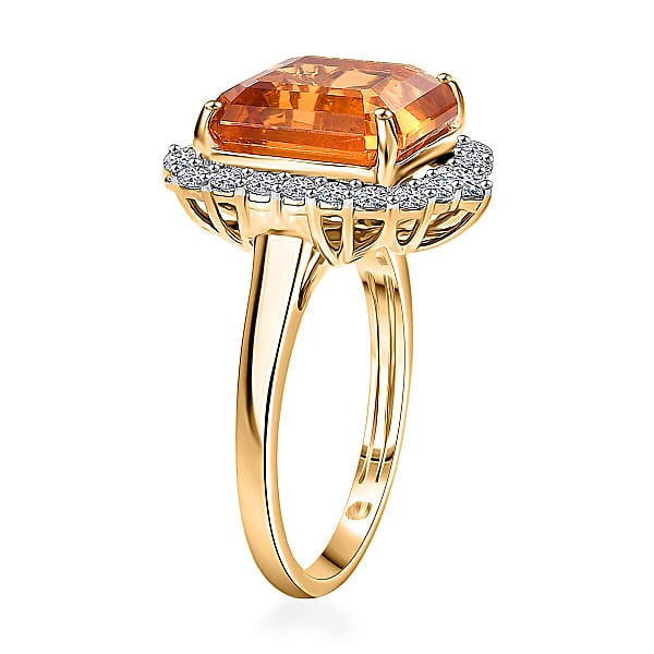 Shop Lc One Time Only 10K Yellow Gold AAA Asscher Cut Santa Ana Madeira Citrine Luxuriant Lab Grown Diamond (G-H SI) (0.80 Cts) Ring 8.45 Ctw