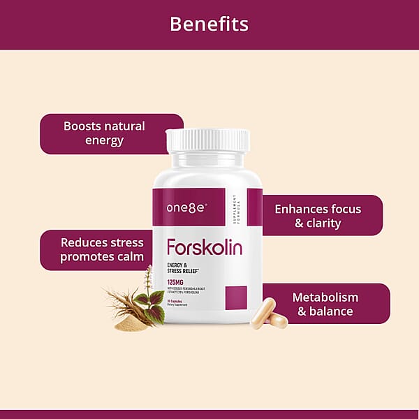 Shop Lc One8e Forsolin Energy & Stress Relief Supplement (60 Capsules) Made In US