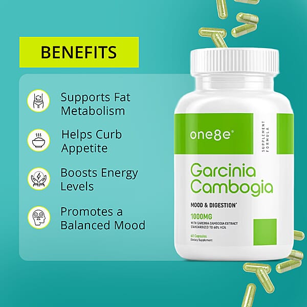 Shop Lc One8e Garcinia Cambogia Mood & Digestion Supplement (60 Capsules) Made In US
