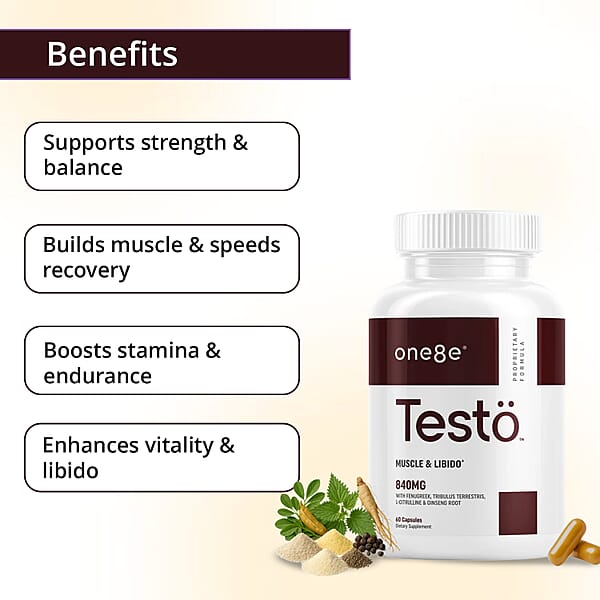 Shop Lc One8e Testo Muscle & Libido Supplement (60 Capsules) Made In US