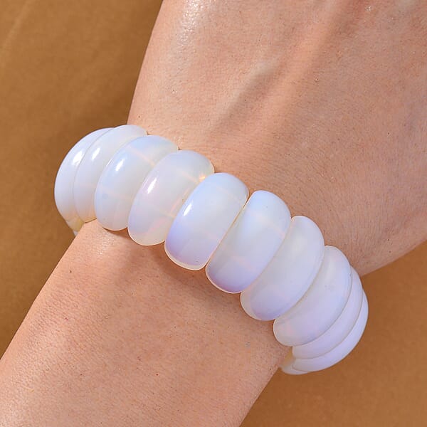 Shop Lc Opalite 300.00 Ctw Cushion Block Stretch Bracelet