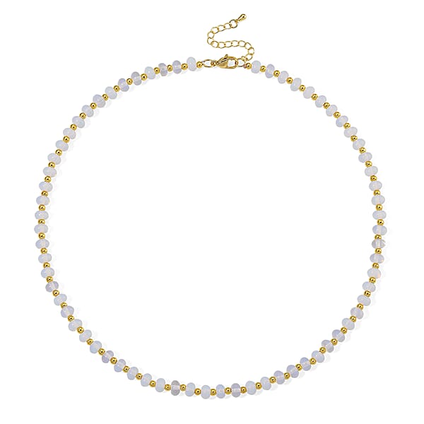 Shop Lc Opalite 60.00 Ctw Rondelle Beaded Necklace In Goldtone 18-20 Inches