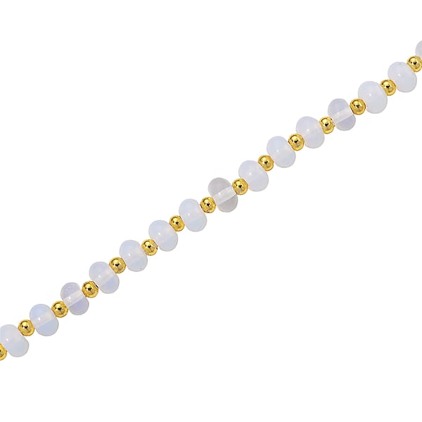 Shop Lc Opalite 60.00 Ctw Rondelle Beaded Necklace In Goldtone 18-20 Inches