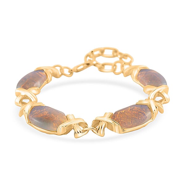 Shop Lc Opalite 65.00 Ctw Molto Kiss Bracelet In Goldtone (6-8In)