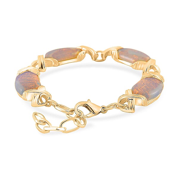 Shop Lc Opalite 65.00 Ctw Molto Kiss Bracelet In Goldtone (6-8In)