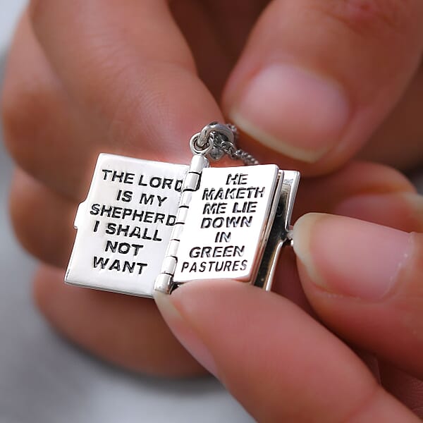 Shop Lc Openable Holy Cross Bible Pendant In Sterling Silver With Stainless Steel Necklace 20 Inches