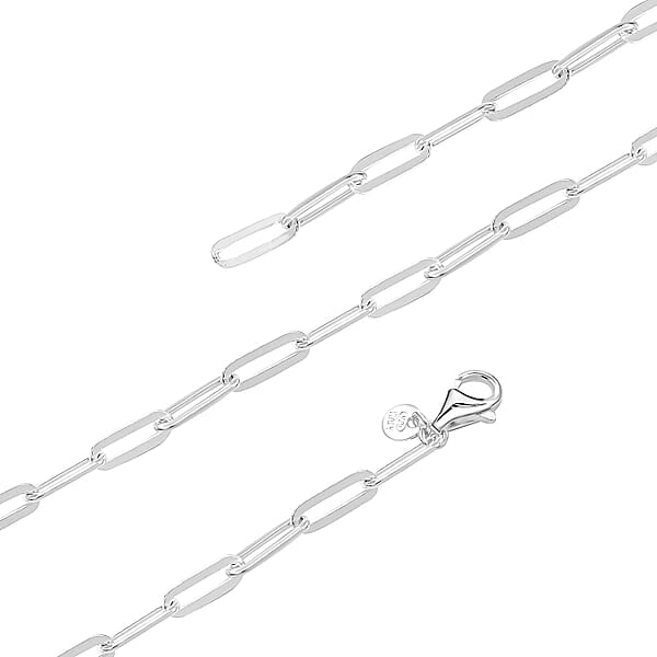 Shop Lc Paperclip Chain Necklace In Sterling Silver 20 Inches 10.50 Grams