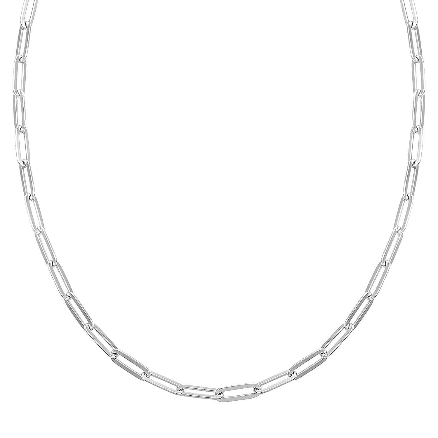 shop lc Paperclip Chain Necklace in Sterling Silver 20 Inches 10.50 Grams