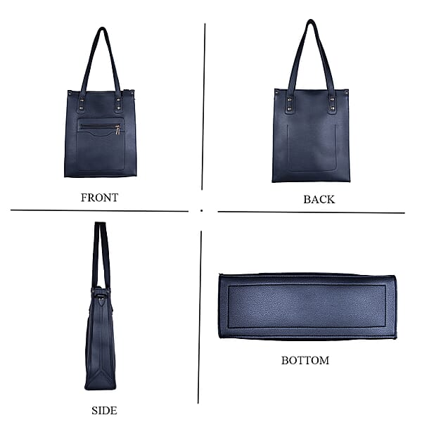 Shop Lc PASSAGE Black Faux Leather Vertical Tote Bag