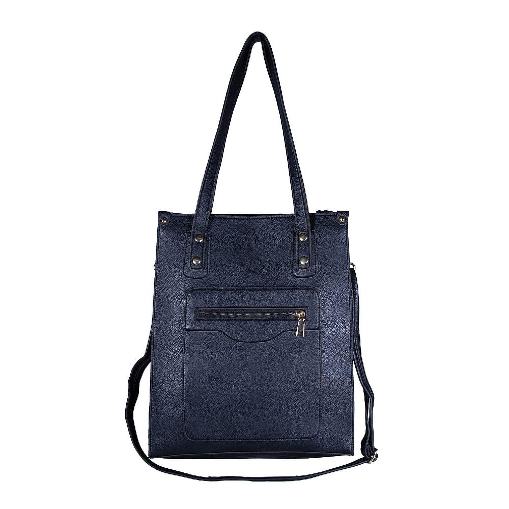 shop lc PASSAGE Black Faux Leather Vertical Tote Bag