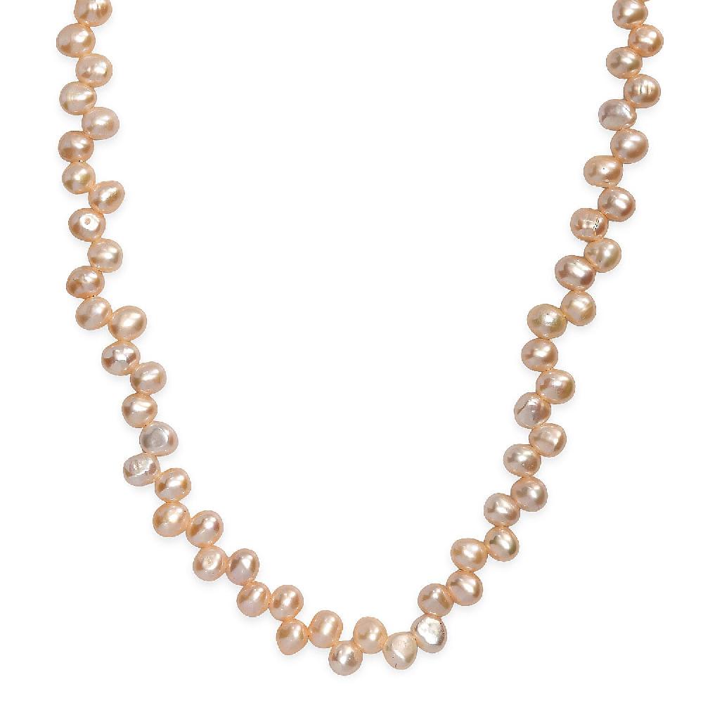 shop lc Peach Fresh Water Pearl Bubble Necklace in 18K Vermeil Yellow Gold Over Sterling Silver 18 Inches