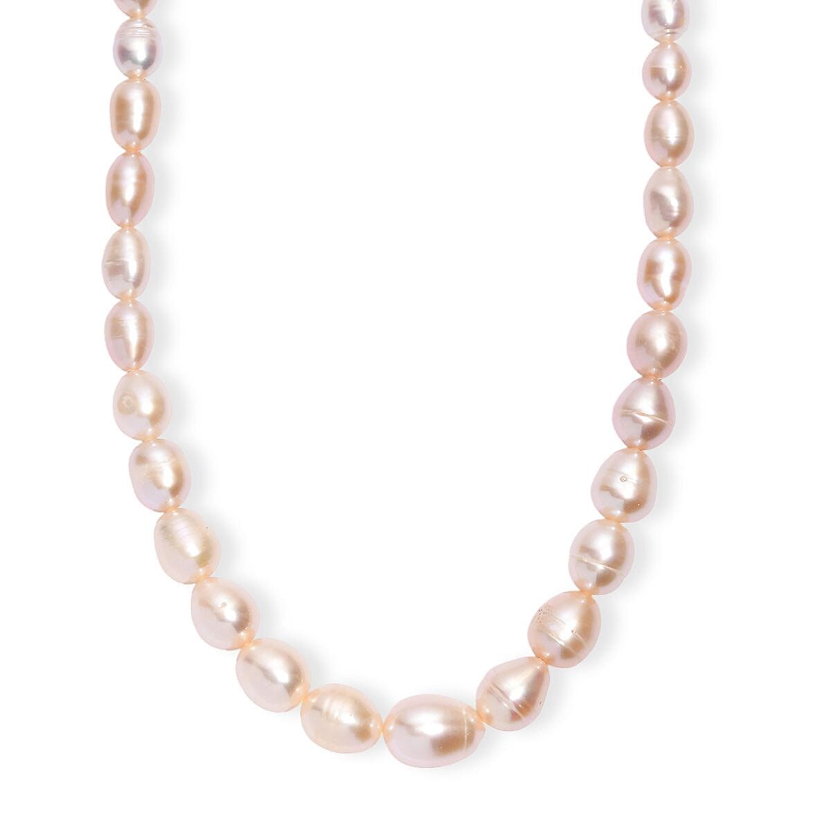 shop lc Peach Freshwater Pearl Drop Shape Necklace in 18K Vermeil Yellow Gold Over Sterling Silver 18 Inches