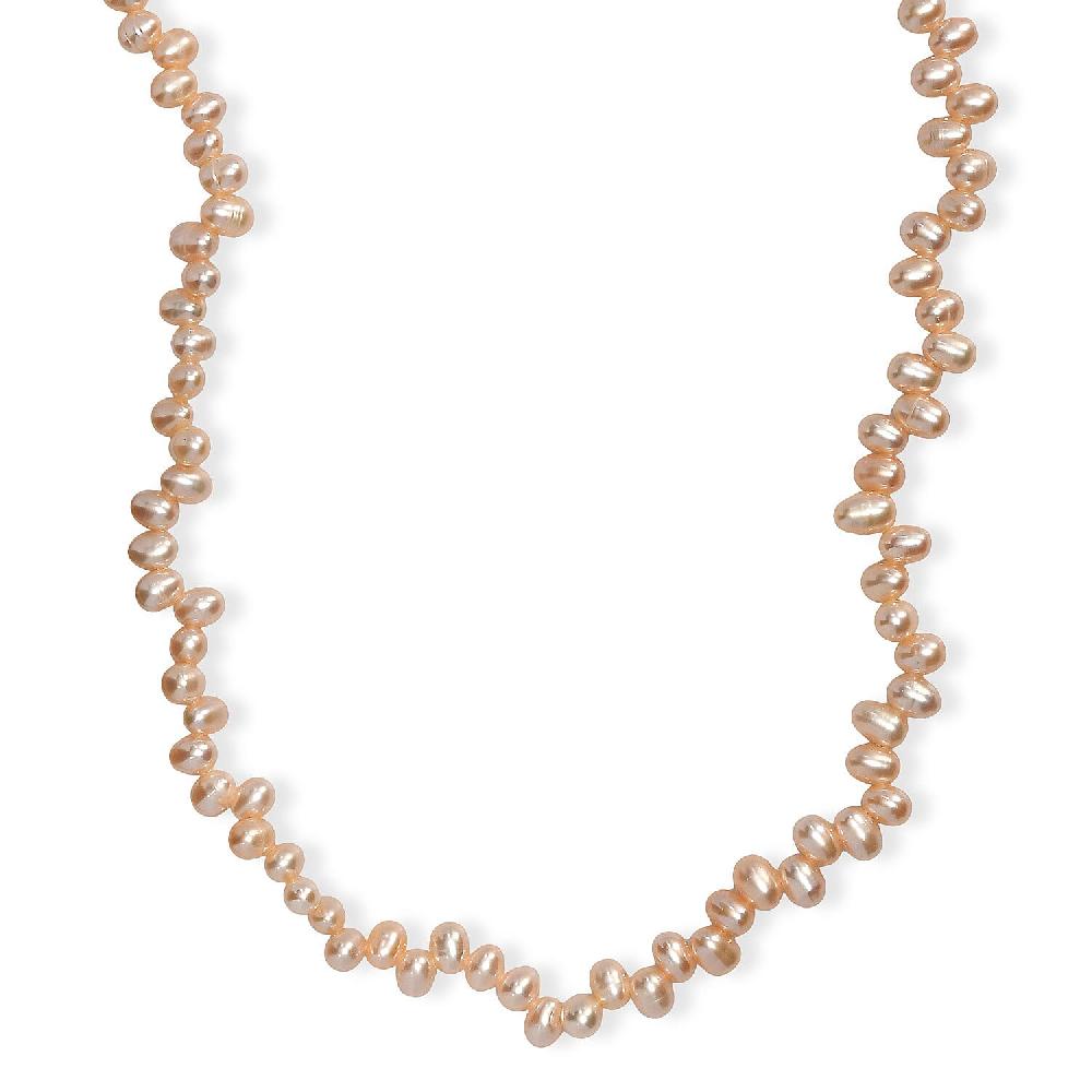 shop lc Peach Freshwater Pearl Necklace in 18K Vermeil Yellow Gold Over Sterling Silver 18 Inches