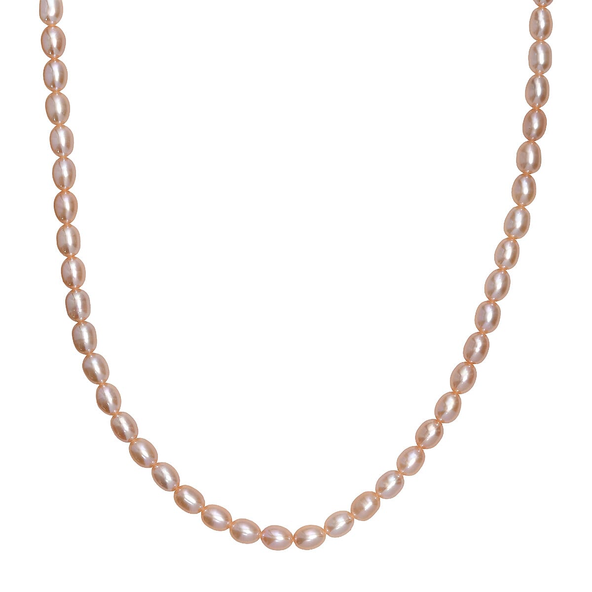 shop lc Peach Freshwater Pearl Oval Shape Blush Tide Necklace in 18K Vermeil Yellow Gold Over Sterling Silver 18-20 Inches