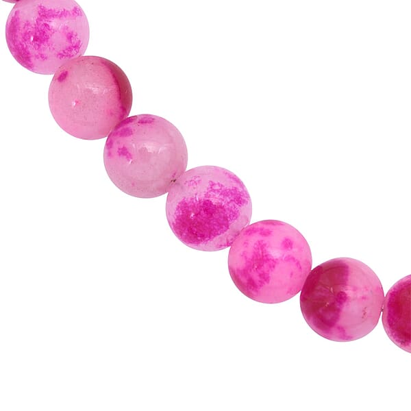 Shop Lc Peach Purple Watermelon Agate Beaded 335.35 Ctw Necklace 18 Inches In Sterling Silver