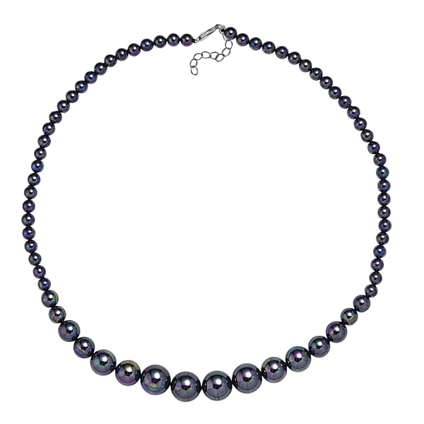 Shop Lc Peacock Color Shell Pearl Necklace In Silvertone 20-22 Inches
