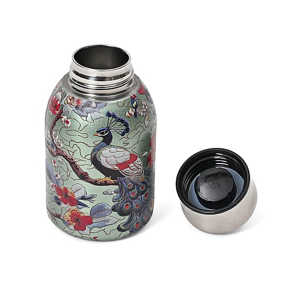 Shop Lc Peacock Pattern 260ml Double Wall Stainless Steel Water Bottle