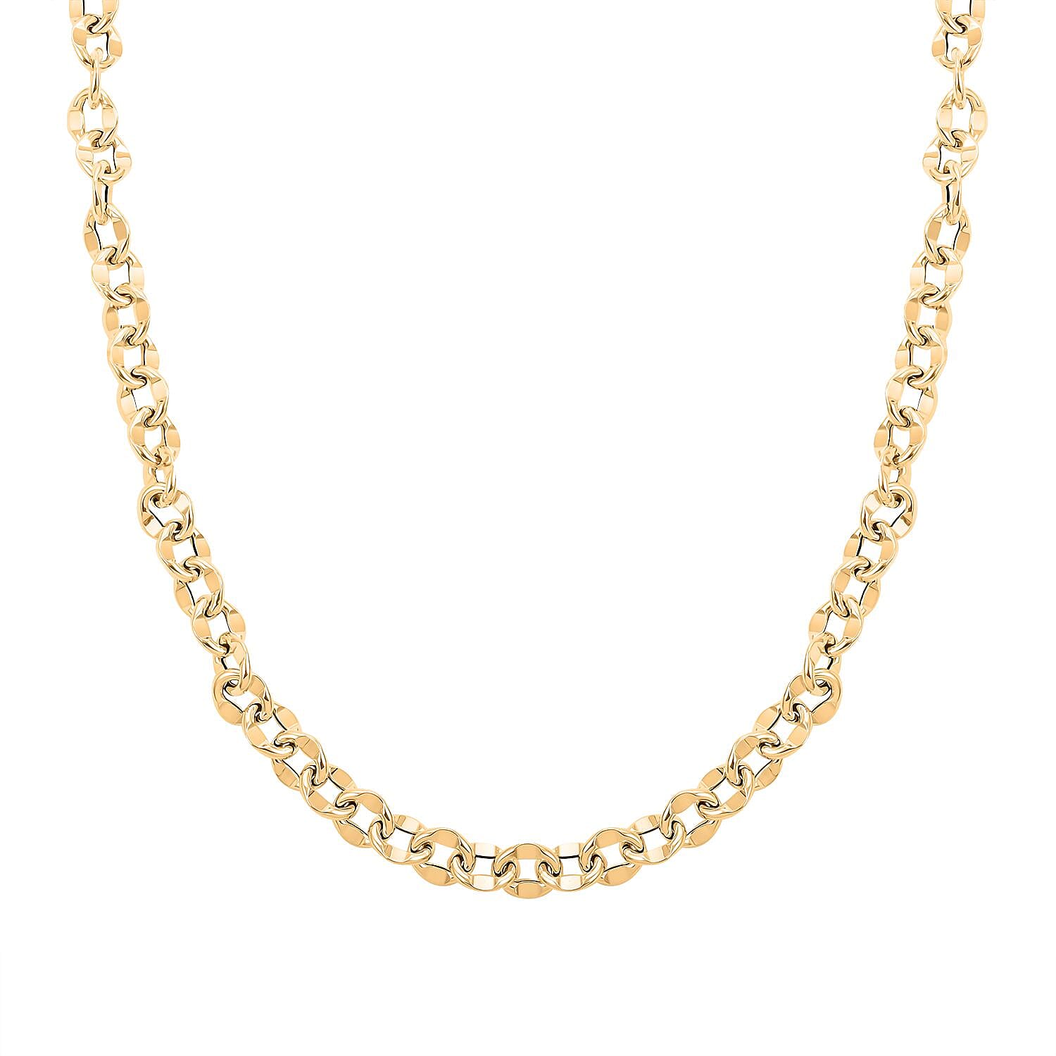 shop lc Piccolo Specchio Rolo Italian 10K Yellow Gold Chain Necklace 18 Inches 7.30 Grams