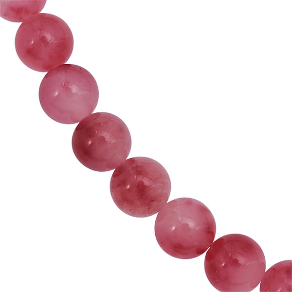 Shop Lc Pink Agate Beaded 290.00 Ctw Necklace 18 Inches In Sterling Silver