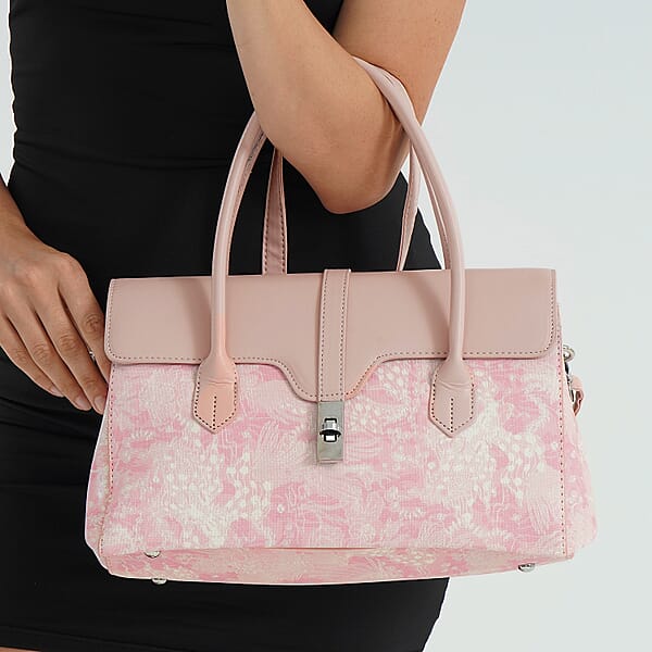 Shop Lc Pink Faux Leather Flap Crossbody Bag With Shoulder Strap