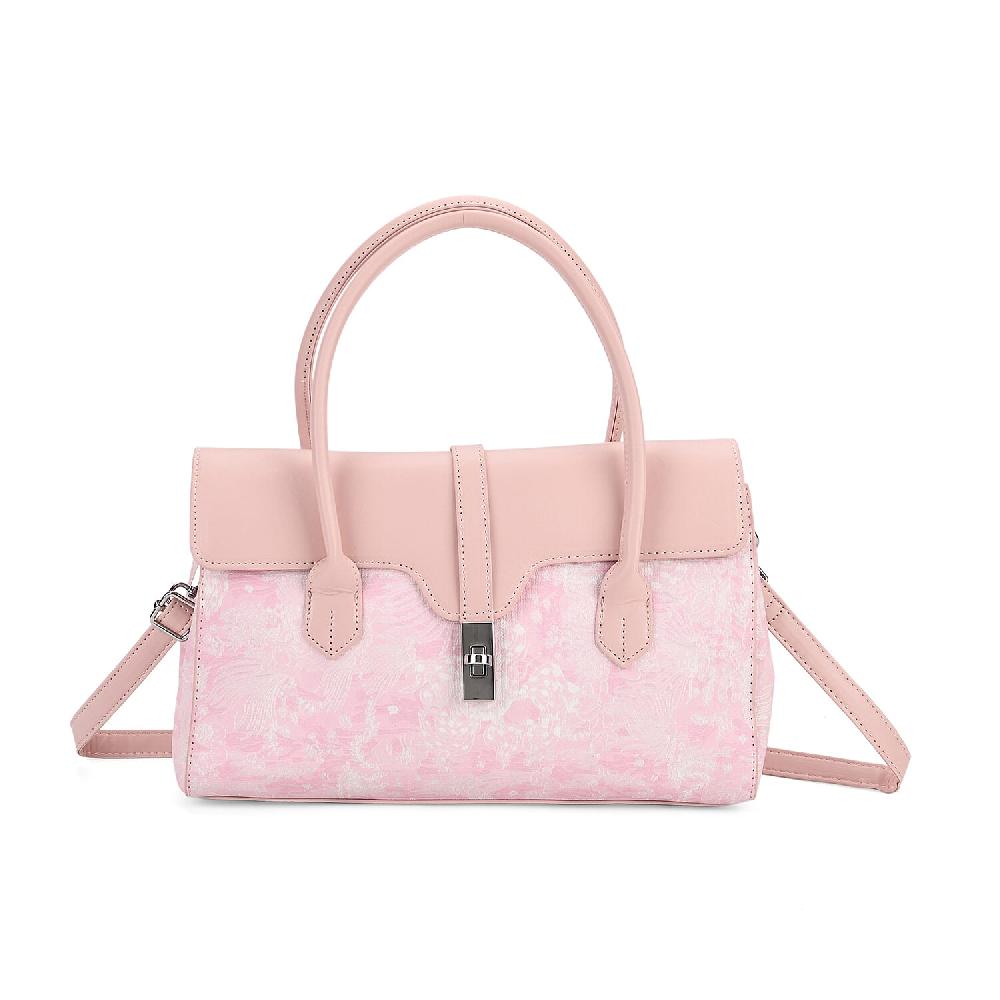 shop lc Pink Faux Leather Flap Crossbody Bag with Shoulder Strap