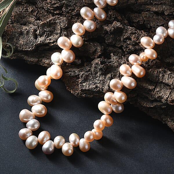 Shop Lc Pink Freshwater Pearl Bubble Necklace 18 Inches In 18K Vermeil Rose Gold Over Sterling Silver