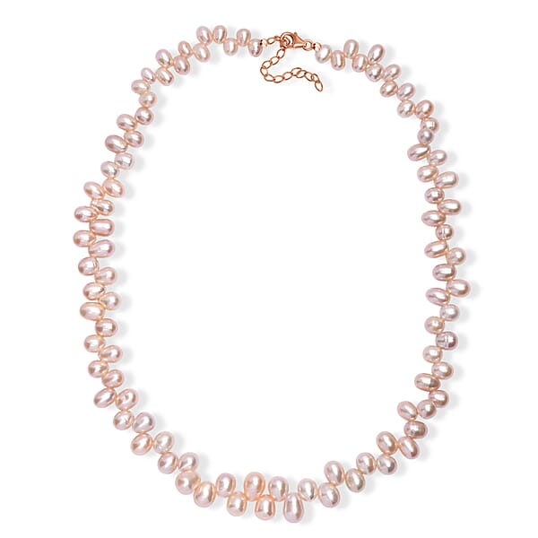 Shop Lc Pink Freshwater Pearl Bubble Necklace 18 Inches In 18K Vermeil Rose Gold Over Sterling Silver