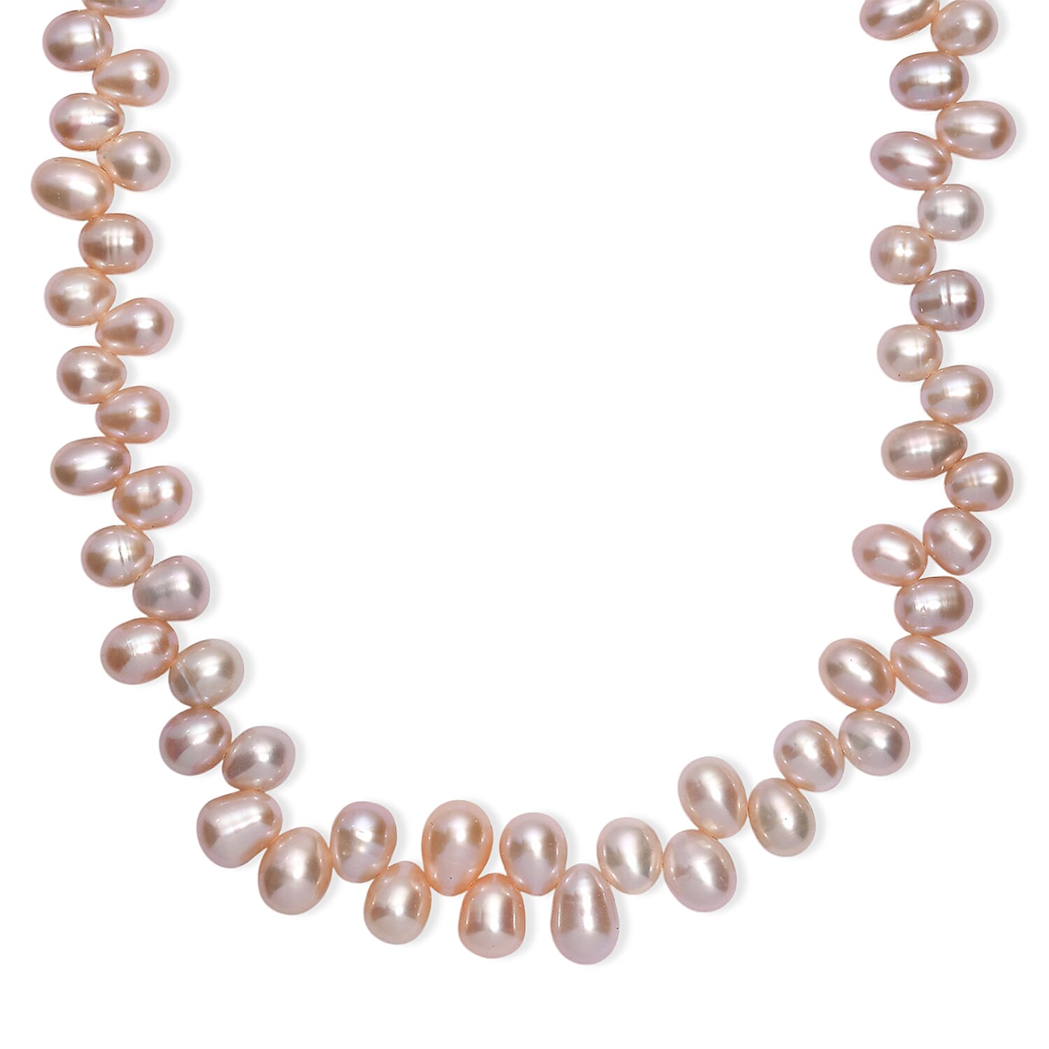 shop lc Pink Freshwater Pearl Bubble Necklace 18 Inches in 18K Vermeil Rose Gold Over Sterling Silver