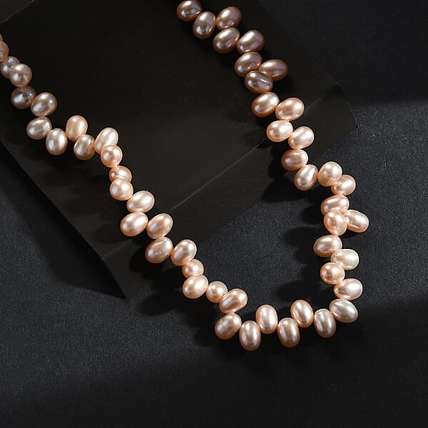 Shop Lc Pink Freshwater Pearl Dancing Bubbles Necklace In 18K Vermeil Yellow Gold Over Sterling Silver 18 Inches