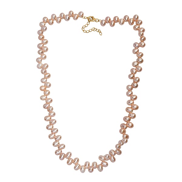 Shop Lc Pink Freshwater Pearl Dancing Bubbles Necklace In 18K Vermeil Yellow Gold Over Sterling Silver 18 Inches