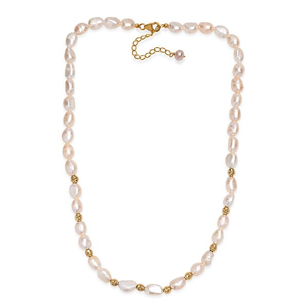 Shop Lc Pink Freshwater Pearl Golden Shoreline Necklace In 18K Vermeil Yellow Gold Over Sterling Silver 18 Inches