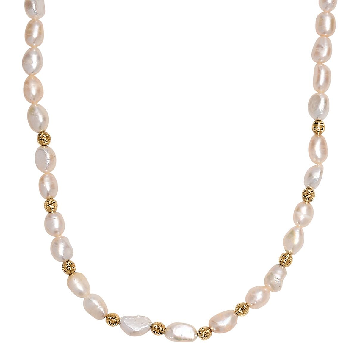 shop lc Pink Freshwater Pearl Golden Shoreline Necklace in 18K Vermeil Yellow Gold Over Sterling Silver 18 Inches
