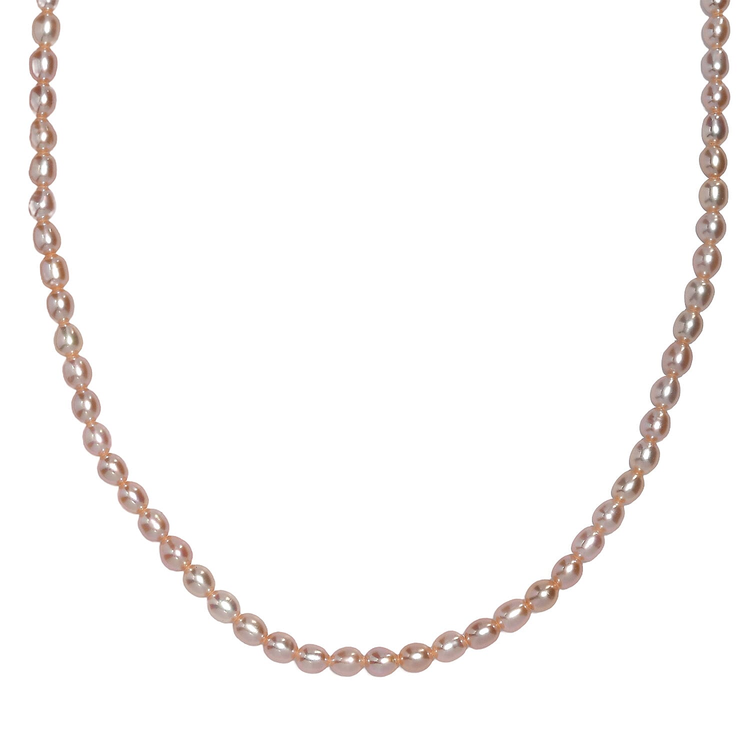 shop lc Pink Freshwater Pearl Oval Shape Necklace in 18K Vermeil Yellow Gold Over Sterling Silver 18 Inches