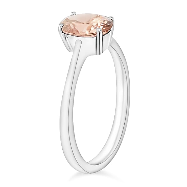 Shop Lc Pink Morganite 1.40 Ctw Solitaire Ring In Platinum Over Sterling Silver (Del. In 10-12 Days)