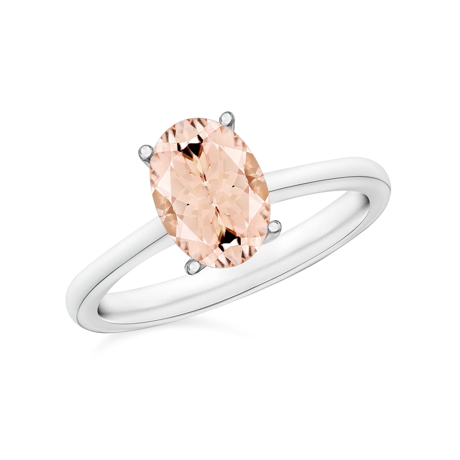 shop lc Pink Morganite 1.40 ctw Solitaire Ring in Platinum Over Sterling Silver (Del. in 10-12 Days)