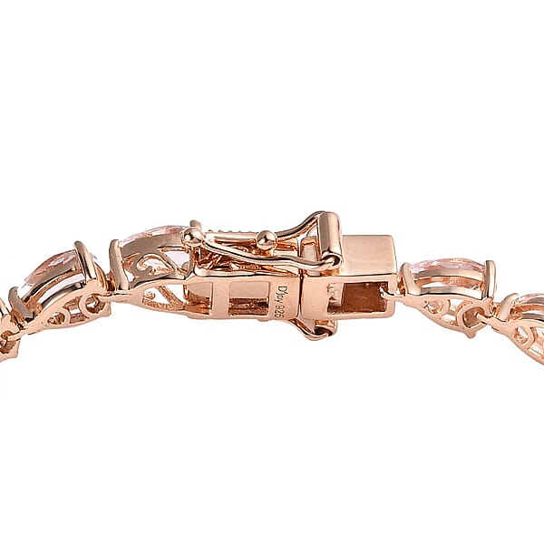 Shop Lc Pink Morganite Tennis Bracelet In Vermeil Rose Gold Over Sterling Silver (7.25 In) 9.85 Ctw
