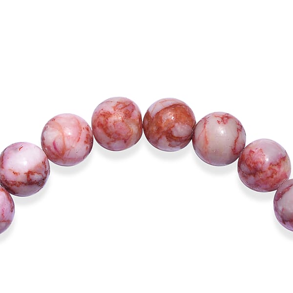 Shop Lc Pink Web Jasper 150.00 Ctw Beaded Stretch Bracelet