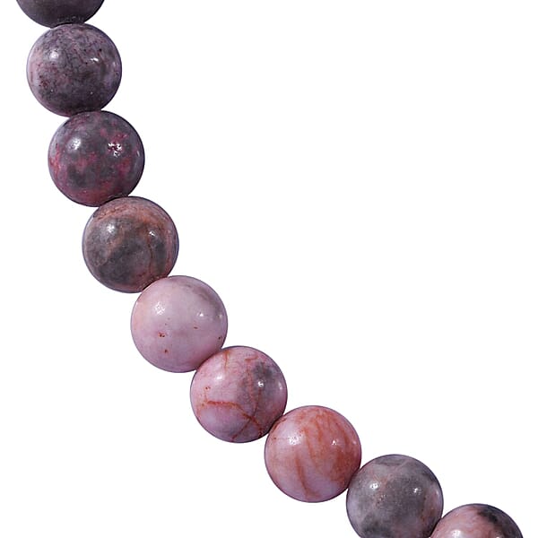 Shop Lc Pink Zebra Jasper 250.00 Ctw Beaded Necklace In Sterling Silver 18 Inches