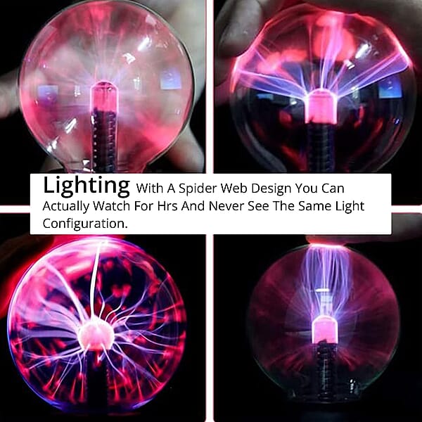 Shop Lc Plasma Ball Light 6 Inches Touch And Sound Activated Lightning