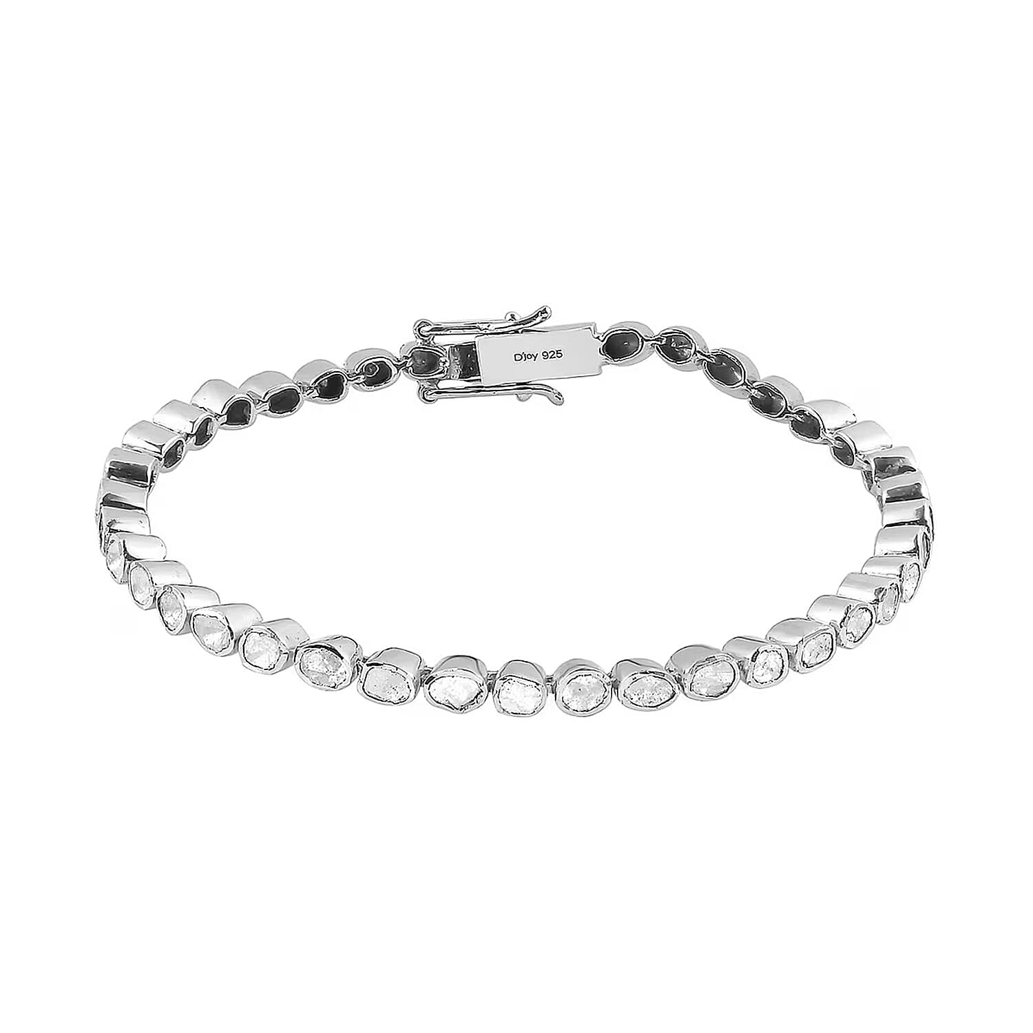 shop lc Polki Diamond 2.00 ctw Tennis Bracelet in Platinum Over Sterling Silver Diamond Jewelry Gifts For Her Diamond Bracelet (6.50 In)