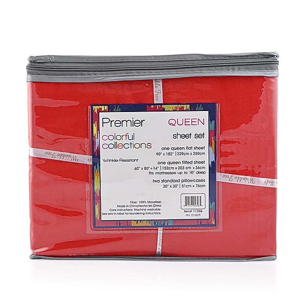 Shop Lc Premier Colorful Collections 4pc Red Microfiber Sheet Set -King