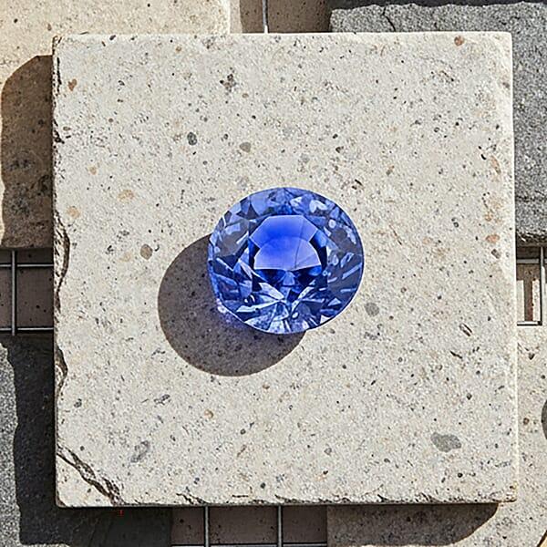 Shop Lc Premium Ceylon Blue Sapphire (Rnd Free Size) 1.00 Ctw