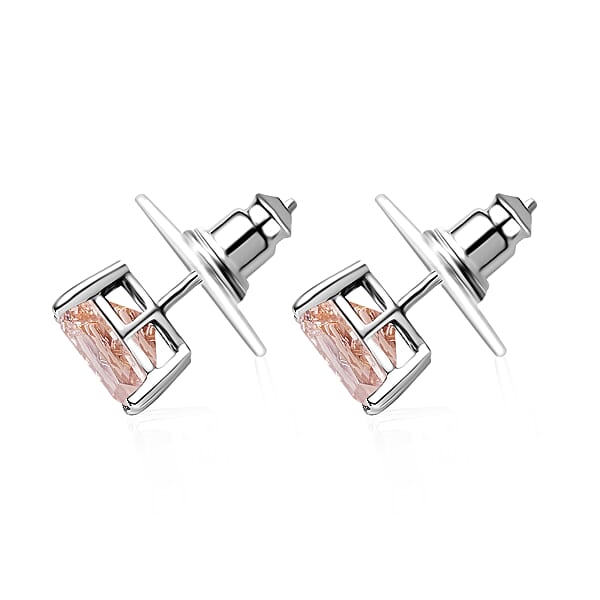 Shop Lc Premium Marropino Morganite 4.25 Ctw Solitaire Stud Earrings In Platinum Over Sterling Silver (Del. In 10-12 Days)
