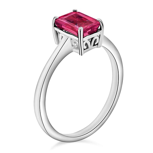 Shop Lc Premium Ouro Fino Rubellite Solitaire Ring In Platinum Over Sterling Silver 1.35 Ctw (Del. In 10-12 Days)
