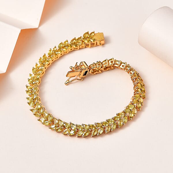Shop Lc Premium Sava Sphene Bracelet In Vermeil Yellow Gold Over Sterling Silver (7.25 In) 10.85 Ctw