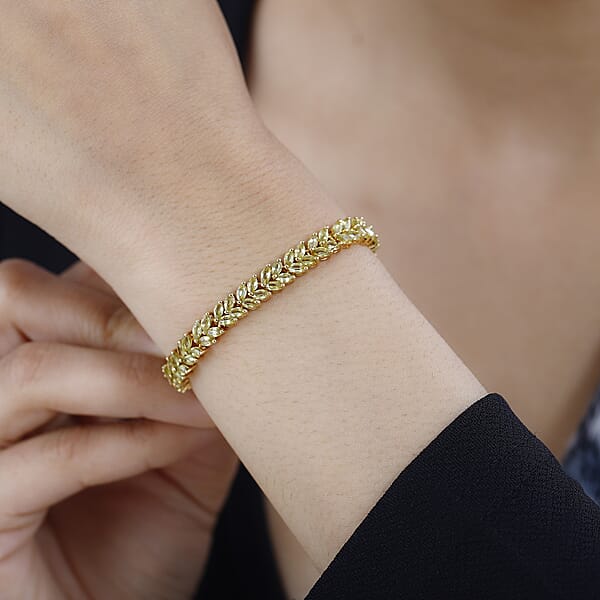 Shop Lc Premium Sava Sphene Bracelet In Vermeil Yellow Gold Over Sterling Silver (7.25 In) 10.85 Ctw