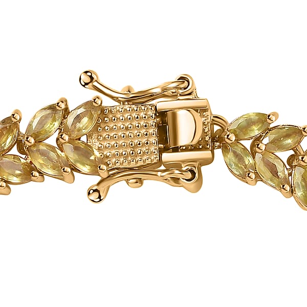 Shop Lc Premium Sava Sphene Bracelet In Vermeil Yellow Gold Over Sterling Silver (7.25 In) 10.85 Ctw
