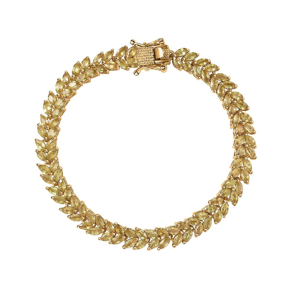 shop lc Premium Sava Sphene Bracelet in Vermeil Yellow Gold Over Sterling Silver (7.25 In) 10.85 ctw
