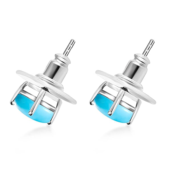 Shop Lc Premium Sleeping Beauty Turquoise 2.35 Ctw Solitaire Stud Earrings In 14K White Gold (Del. In 10-12 Days)