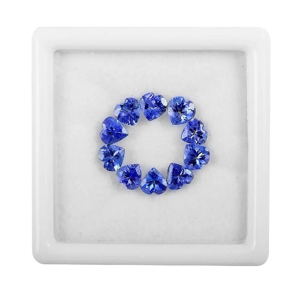 shop lc Premium Tanzanite Set of 10 (Hrt 5 mm) 4.00 ctw